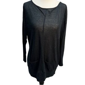 ANTHROPOLOGIE Pleione Navy Sweater with Pockets Size M